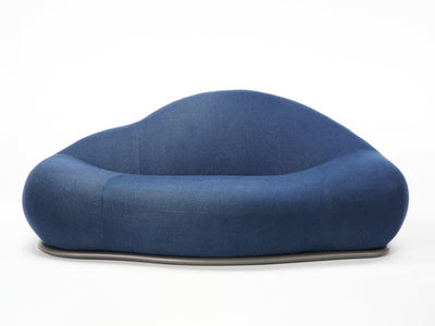 CLOUD - 2 seater curved fabric sofa _ grado design