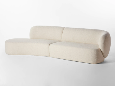 SWELL - 3 seater curved fabric sofa with chaise longue _ grado design