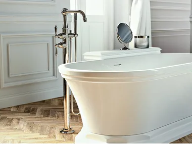 CAMDEN - Floor standing 1 hole bathtub mixer with hand shower _ GRAFF