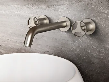 HARLEY - 3 hole wall-mounted washbasin tap with individual rosettes _ GRAFF