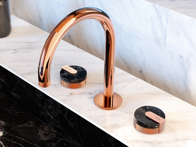 MOD+ - 3 hole countertop washbasin tap with individual rosettes _ GRAFF
