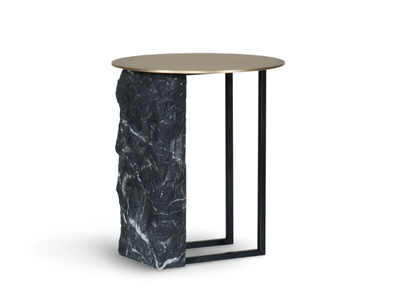 AIRE - Round Nero Marquina marble coffee table _ Greenapple