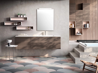 CHANGE CHA06 - Wall-mounted single vanity unit with drawers _ Gruppo Geromin