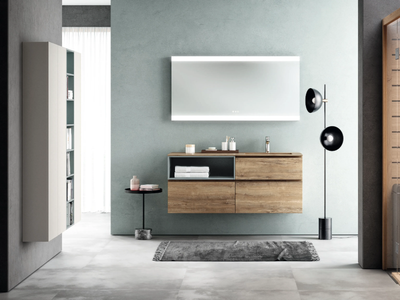CHANGE CHA07 - Wall-mounted single vanity unit with drawers _ Gruppo Geromin