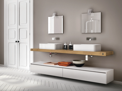 CHANGE CHA10 - Double wall-mounted vanity unit with drawers _ Gruppo Geromin