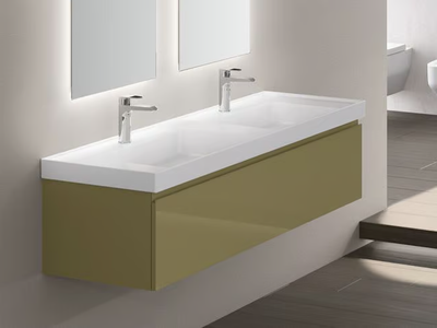 VERA - Double ceramic washbasin _ Gruppo Geromin