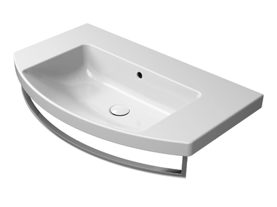 NORM 80X50 - Single ceramic washbasin with towel rail _ GSI ceramica