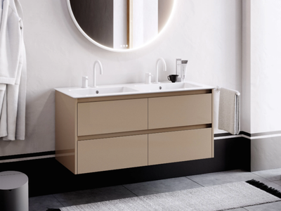 PURA 122X46 - Rectangular double washbasin with towel rail _ GSI ceramica