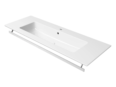PURA 122X46 - Rectangular washbasin with towel rail _ GSI ceramica