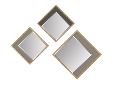 PANAREA - Set of rhombus mirrors with frame _ Guerra Vanni