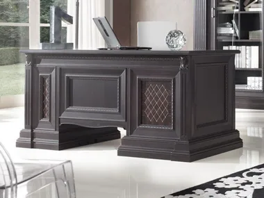 VOGUE - Rectangular solid wood executive desk with drawers _ Guerra Vanni