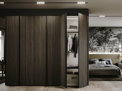 ALWAYS - Custom sectional wood veneer wardrobe _ Guzzini & Fontana