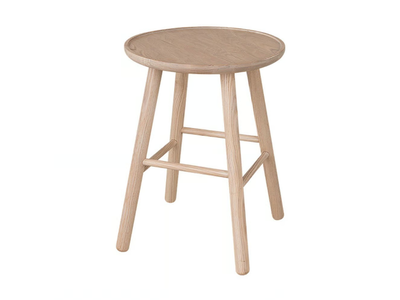 ZIGZAG 660BL - Ash stool with footrest _ Hans K