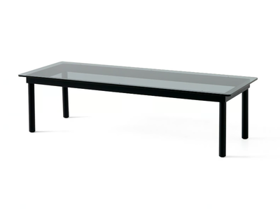 KOFI - Low rectangular wood and glass coffee table _ Hay