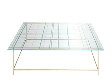 GRASSI - Low square glass coffee table _ HC28