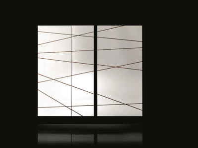 EDGE - Mirron with wooden frame and brass details _ Henge