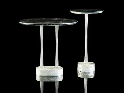 MUSHROOM - Oval metal high side table _ Henge