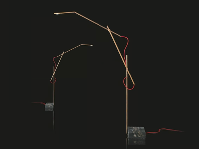 PIPE L - LED adjustable brass floor lamp _ Henge