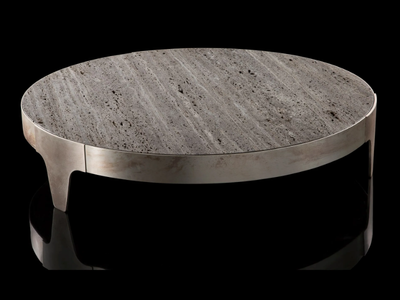 SR - Coffee table with steel frame and stone top _ Henge