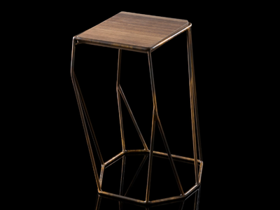 W - Square solid wood high side table _ Henge