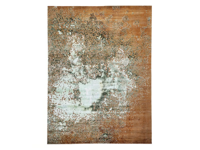 OXIDATION PAINTING (01) - Hand knotted rectangular wool and silk rug _ HENZEL STUDIO