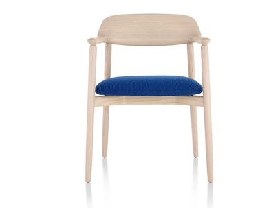 CROSSHATCH - Wooden and fabric chair with armrests _ Herman Miller