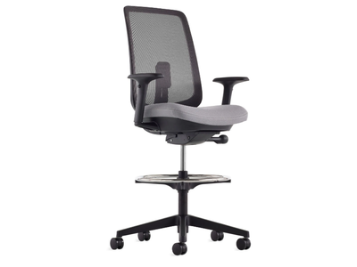 VERUS - Mesh office stool with Armrests with 5-Spoke base _ Herman Miller