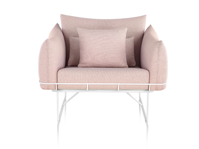 WIREFRAME - Fabric armchair with armrests _ Herman Miller
