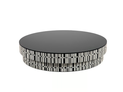 ENIGMA - Low round wood and glass coffee table _ HESSENTIA | Cornelio Cappellini