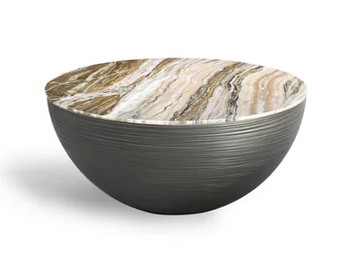 OTTO - Round metal coffee table with marble top _ HESSENTIA | Cornelio Cappellini