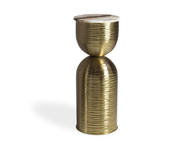OTTO - Round metal side table with marble top _ HESSENTIA | Cornelio Cappellini