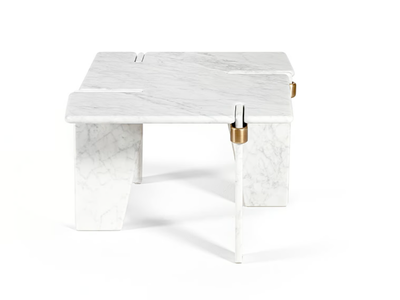 OVERLAP - Square marble coffee table for living room _ HESSENTIA | Cornelio Cappellini