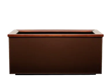 CUIR - Rectangular leather plant pot with automatic watering _ Hobby Flower