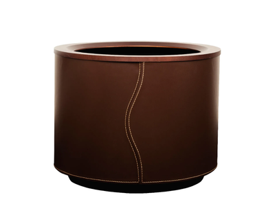 CUIR - Round leather plant pot with automatic watering _ Hobby Flower