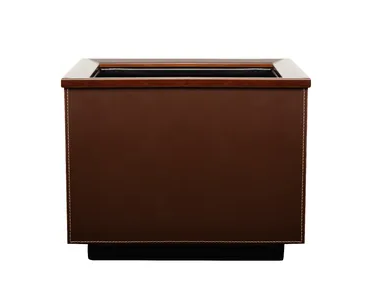 CUIR - Square leather plant pot with automatic watering _ Hobby Flower