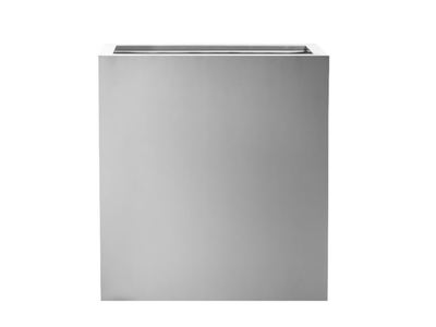 STEEL - High rectangular stainless steel plant pot with automatic watering _ Hobby Flower