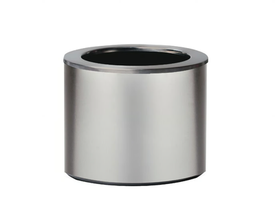 STEEL - Low round stainless steel plant pot with automatic watering _ Hobby Flower