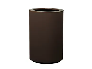 STEEL PLUS - High round stainless steel plant pot with automatic watering _ Hobby Flower