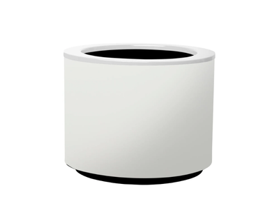 STEEL PLUS - Low round stainless steel plant pot with automatic watering _ Hobby Flower
