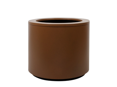 URBAN - Low round stainless steel plant pot with automatic watering _ Hobby Flower