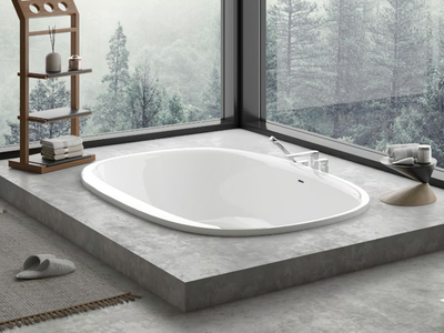 ISENSI - Oval built-in acrylic bathtub _ Hoesch