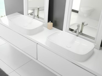 LASENIA - Rectangular countertop Solique washbasin _ Hoesch