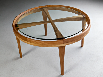 ELISA - Round wood and glass coffee table _ HOOKL und STOOL