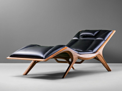 INSEKT - Upholstered leather chaise longue _ HOOKL und STOOL