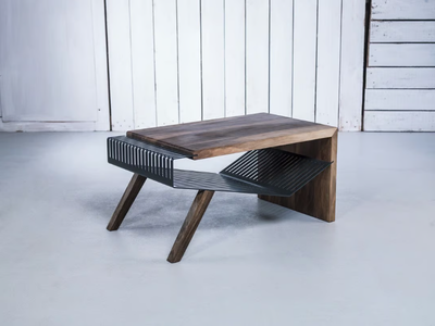 POLYLINE NO 1 - Solid wood coffee table with storage space _ HOOKL und STOOL
