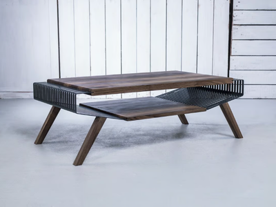 POLYLINE NO 2 LARGE - Solid wood coffee table with storage space _ HOOKL und STOOL