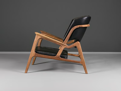 TISA - Leather armchair with armrests high-back _ HOOKL und STOOL