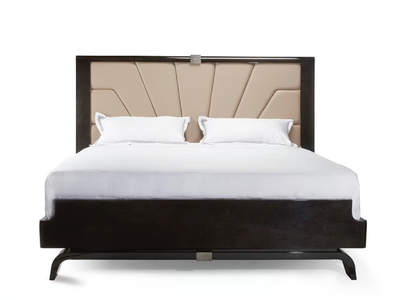MATIGNON - Double bed with upholstered headboard _ HUGUES CHEVALIER