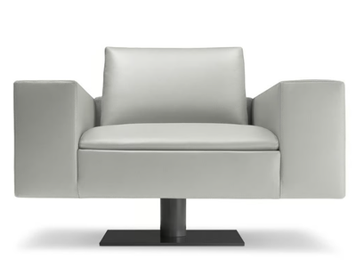 KUBICO - Swivel leather armchair with armrests _ i 4 Mariani