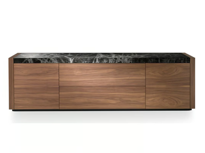 MATERICA - Wooden sideboard with marble top _ i 4 Mariani